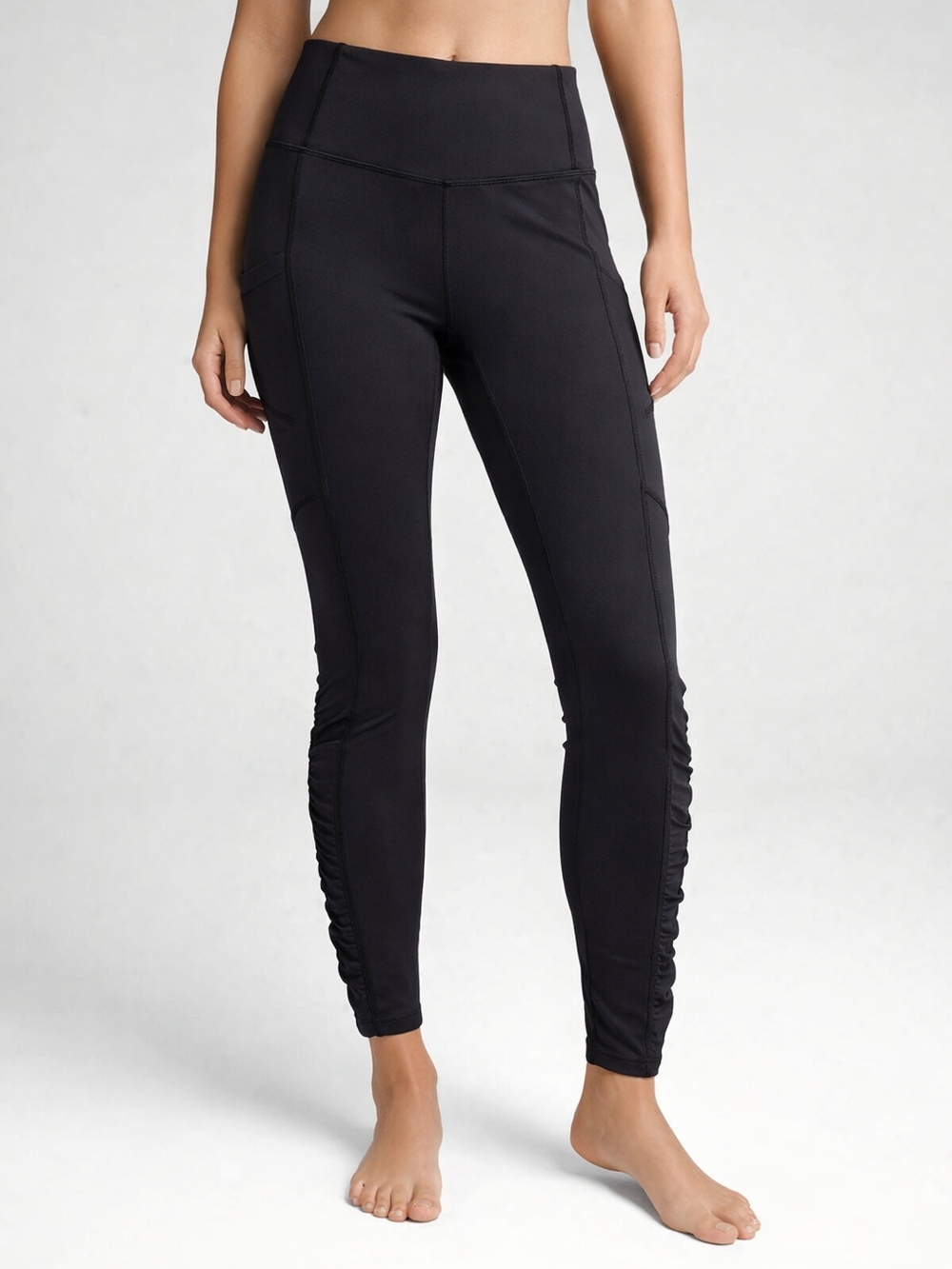 Lululemon Speed Tight IV Ruched Leggings Black Size 4 Side Pocket 30” Like NEW